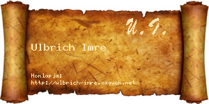 Ulbrich Imre névjegykártya