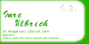 imre ulbrich business card